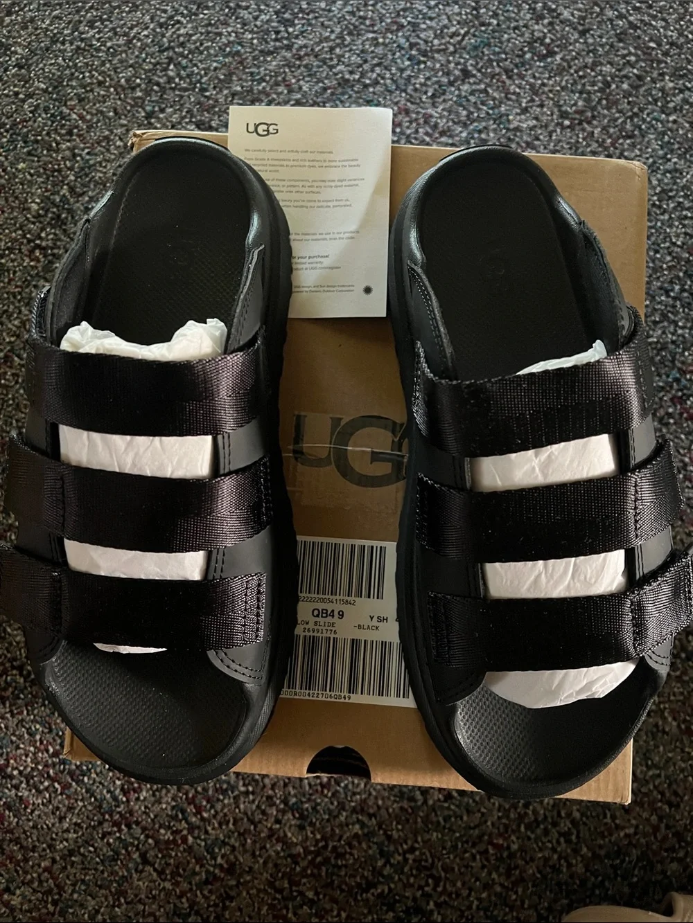 UGG golden glow slide sandals black women’s size 9 NEW with box - Picture 2 of 6